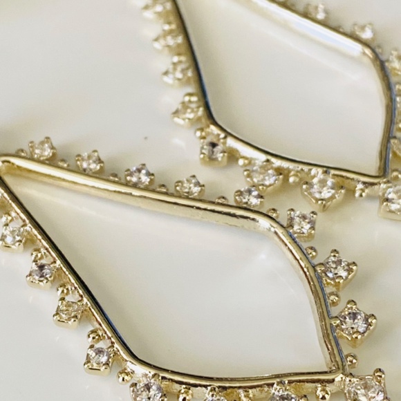 NEW Kendra Scott Bea Crystal Drop Frame Hoop Earrings - Picture 16 of 16